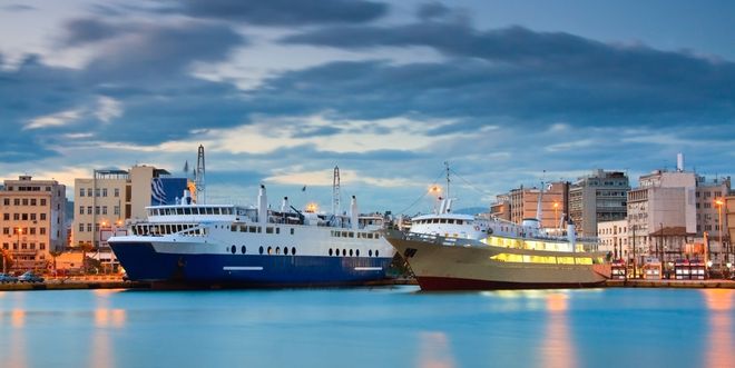 Ferries at the port of Piraeus