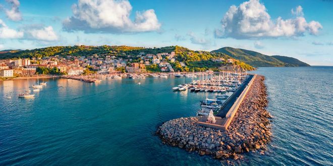 Agropoli town and port in Salerno, Italy