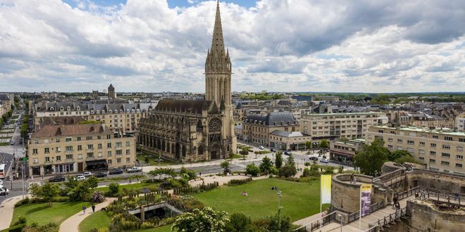 Saint-Pierre Church from the Castle of Caen, France