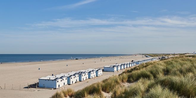 The sandy beach of Hook of Holland in the Netherlands