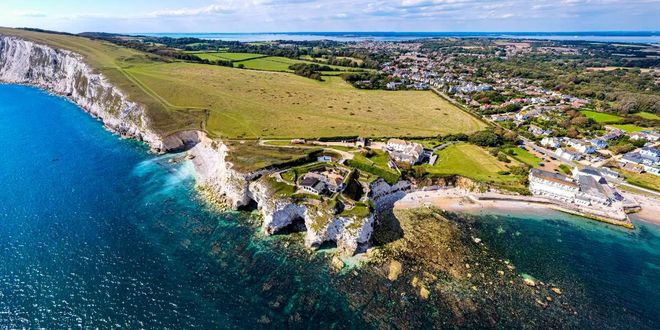 Panoramic view of Isle of Wight, UK