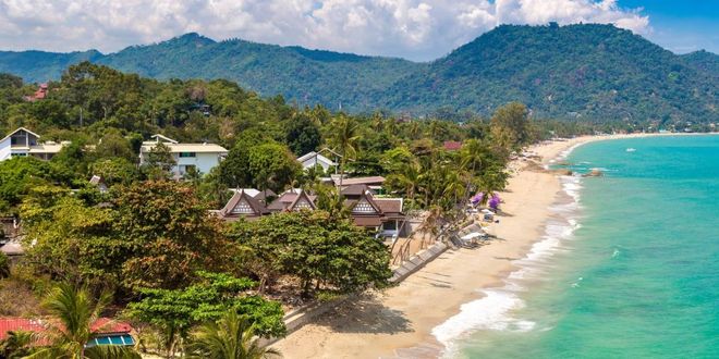 Lamai Beach on Koh Samui island, Thailand, on a summer day