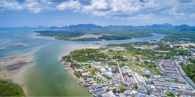 Krabi town in the Andaman Sea, Thailand