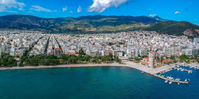 The city and port of Volos in Magnesia, Greece