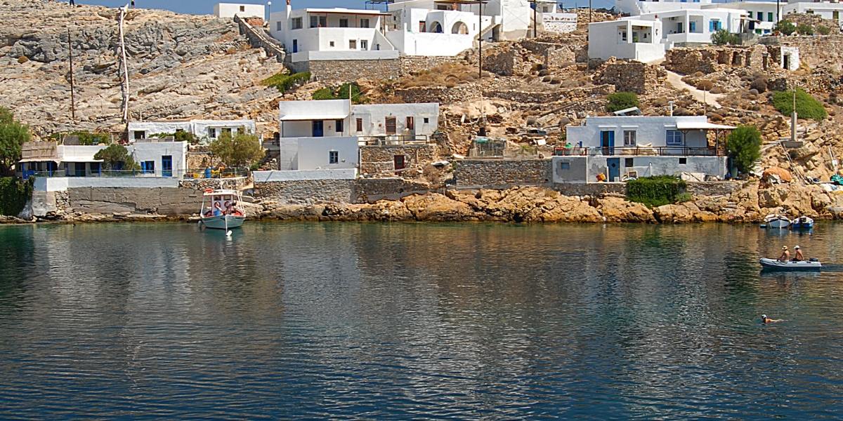 calm waters, sea, rocks, boats, white houses, Sifnos
