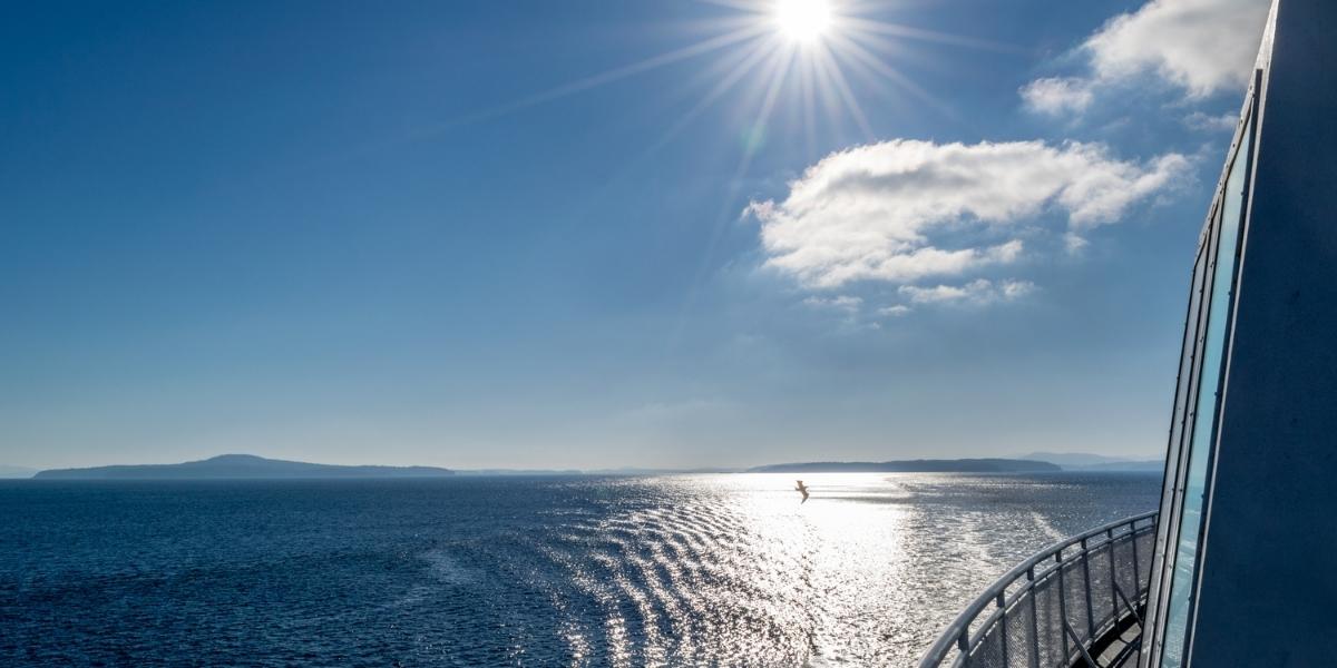 Blue sea under the bright sun