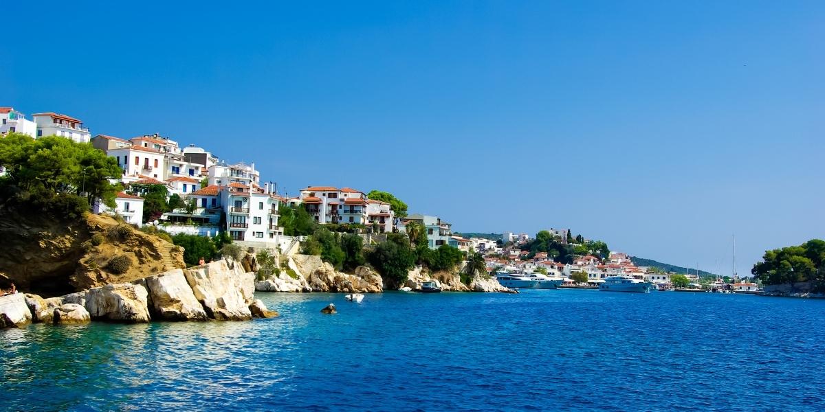 blue sea in Skiathos