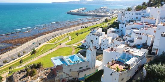 The Old Town and port of Tangier in Morocco