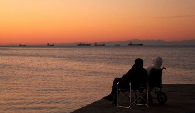 Puesta de sol en el puerto de Alcúdia (Mallorca)