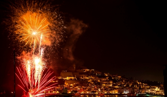 Fireworks at the port of Ibiza