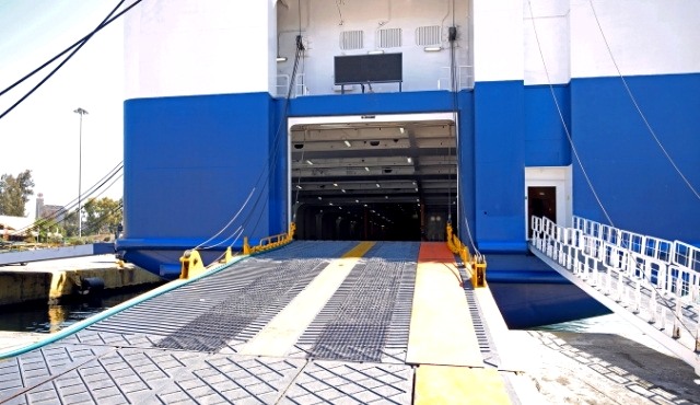 Ferry at the port of Piraeus