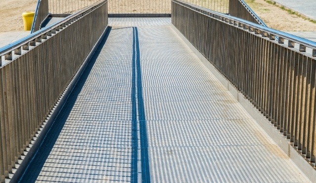 Wheelchair-accessible ramp at the port of Barcelona