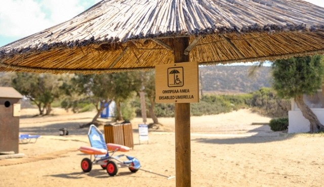 Designated beach spot for people with disabilities in Greece