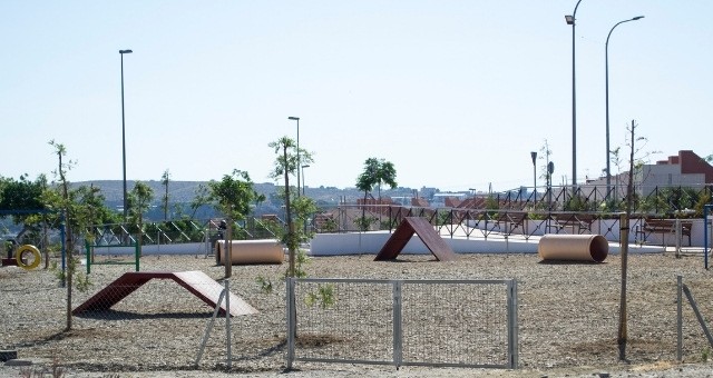 Un percorso di agilità in un parco per cani a Tenerife