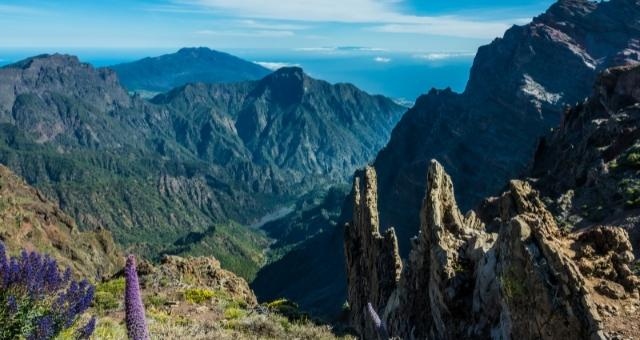 Panoramic view of the Taburiente Park in La Palma, Spain