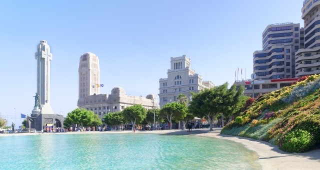 Ein städtischer Garten in Santa Cruz de Tenerife, Kanaren