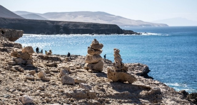 Las rocas y el mar en Fuerteventura