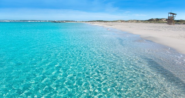  Una torre di guardia del bagnino sulla spiaggia di Playa de Llevant