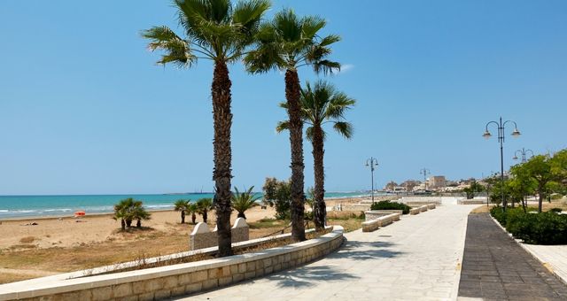 The promenade of Pozzallo in Sicily, Italy