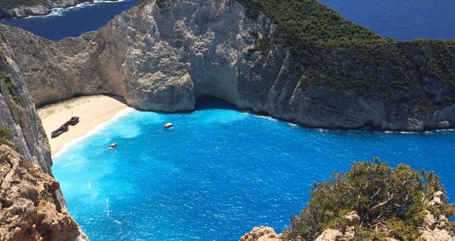 La fameuse épave sur une plage de Zante