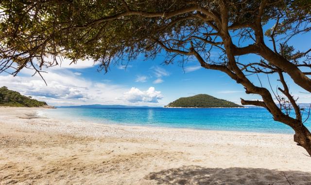 Sandy beach in Skopelos