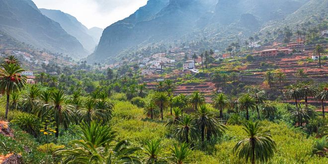 View of the Valle Gran Rey in La Gomera, Canaries, Spain