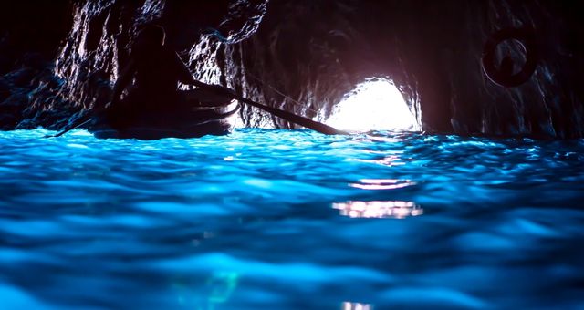 The Blue Grotto on the coast of the island of Capri