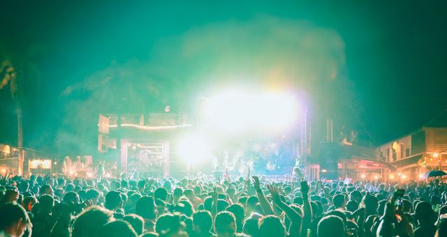 People dancing and having fun during the Notte della Taranta in Salento, Italy