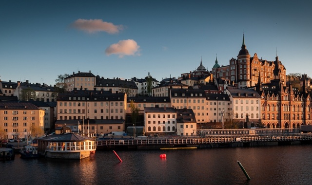 Buildings near the promenade of Stockholm, in Sweden