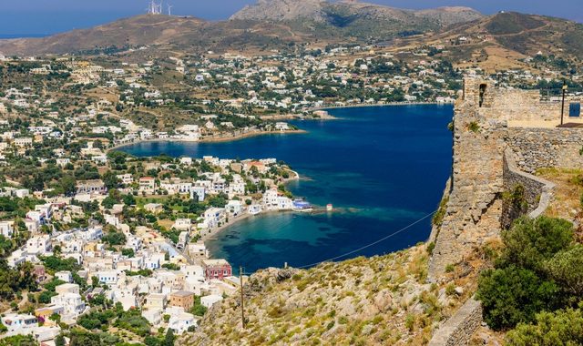 View from the Castle in Agia Marina in Leros, Greece