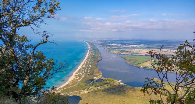 Panorama of the coastline of the Circeo National Park in Italy