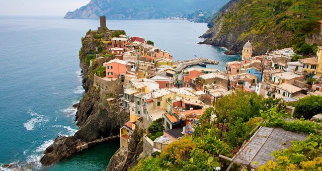 View of the village of Vernazza in the Cinque Terre National Park, Liguria, Italy