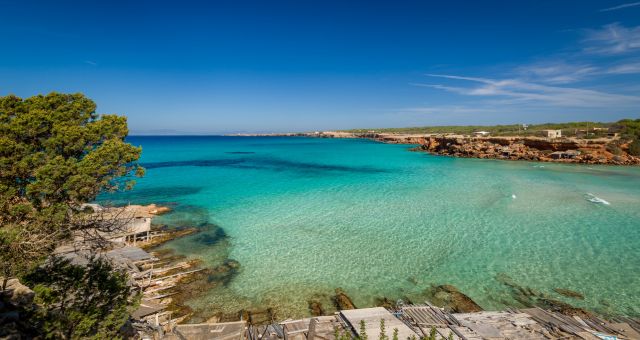 La spiaggia di Cala Saona a Formentera, Isole Baleari, Spagna