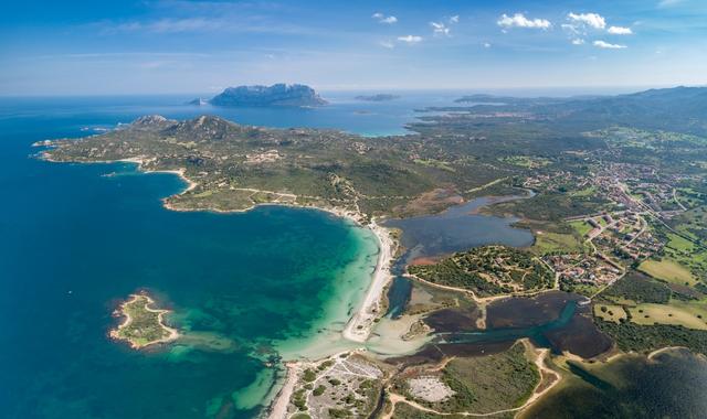 Panoramic view of the coast of Olbia in Sardinia, Italy