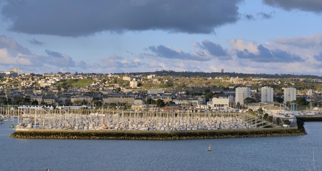 Hundreds of sailboats in the port of Cherbourg, France