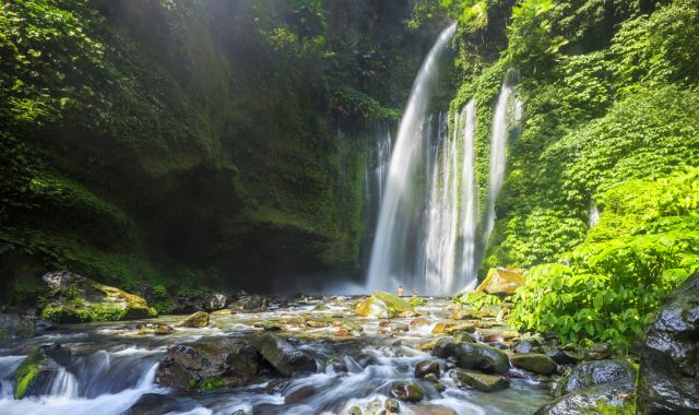 Tiu Kelep waterfall near Rinjani, Senaru, Lombok, Indonesia