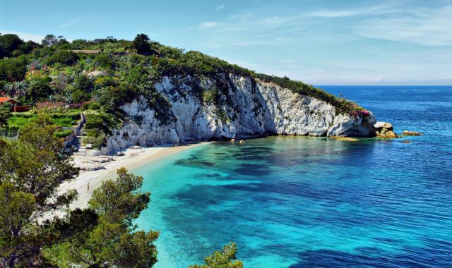 Vista sulla spiaggia della Padulella a Portoferrario, Elba