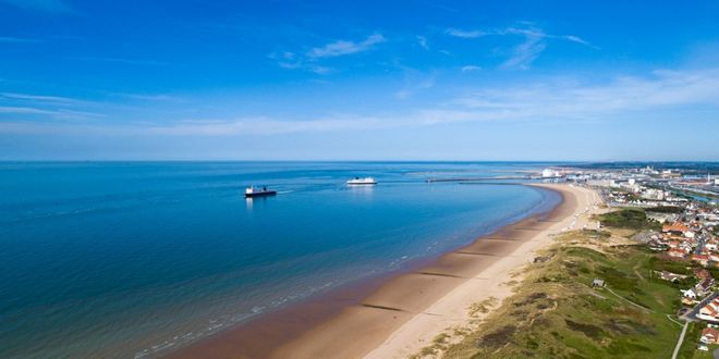 Ferry boats at the port of Calais in northern France