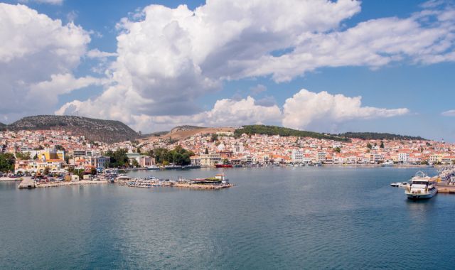 The port of Mytilene, Greece