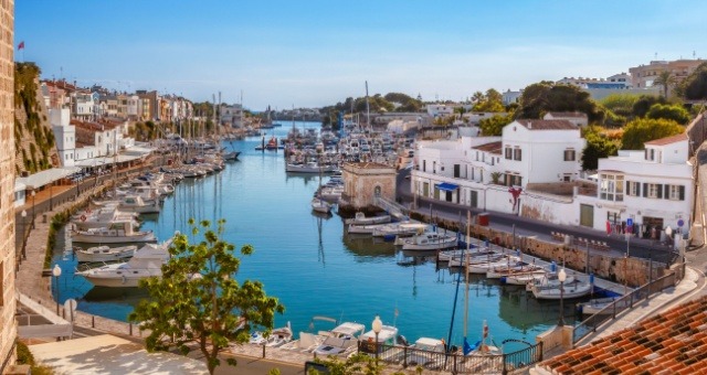 The old town and port of Ciutadella in Menorca island, Balearics, Spain