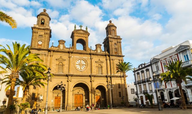 View of Santa Ana Cathedral in Las Palmas de Gran Canaria, Canary Islands, Spain