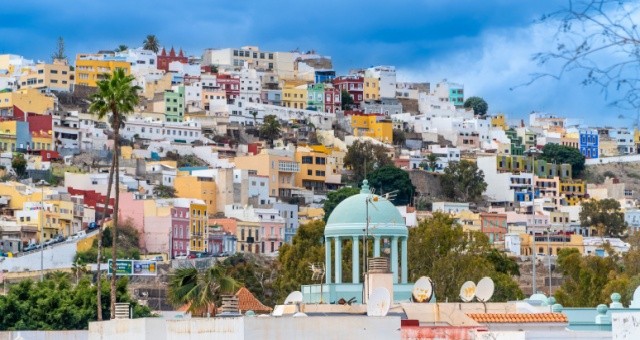 Vegueta district with colourful houses in Las Palmas de Gran Canaria, Canaries, Spain