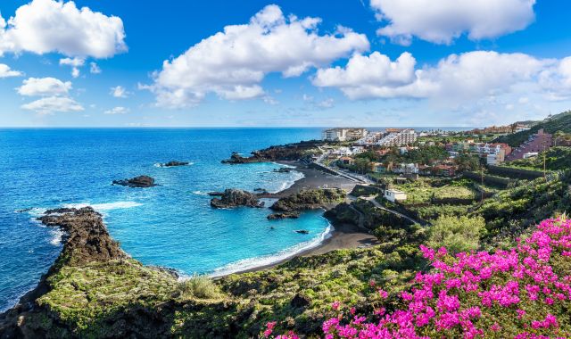 Panoramic view of Los Cancajos in La Palma, Canary Islands, Spain
