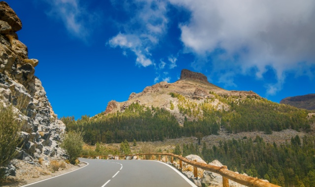 Aerial view of the green mountain ranges and valleys of Anaga Rural Park in northern Tenerife, Spain
