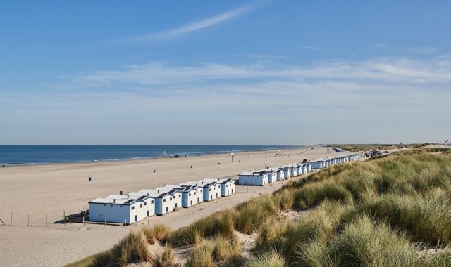 View of sandy beach at Hook of Holland, Netherlands