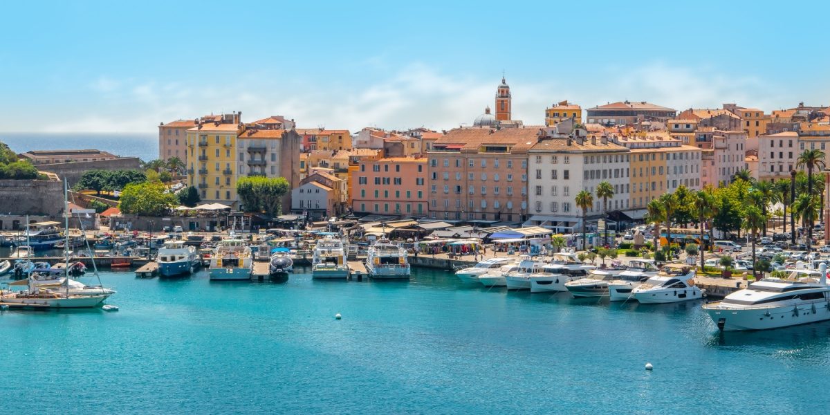 Ajaccio marina in Corsica with yachts and boats