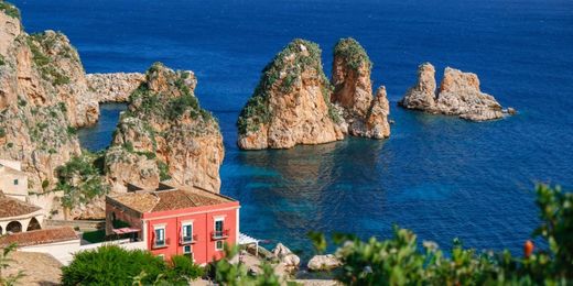 Scopello village by the sea in Trapani, Sicily