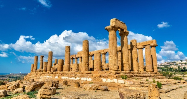 The Temple of Juno in the Valley of the Temples in Agrigento, Sicily, Italy