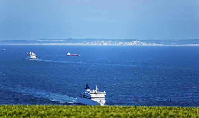 View of ferry arriving in Dover