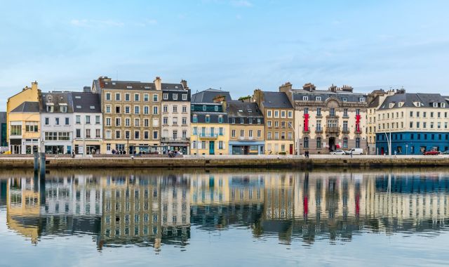 View of port in Cherbourg, France